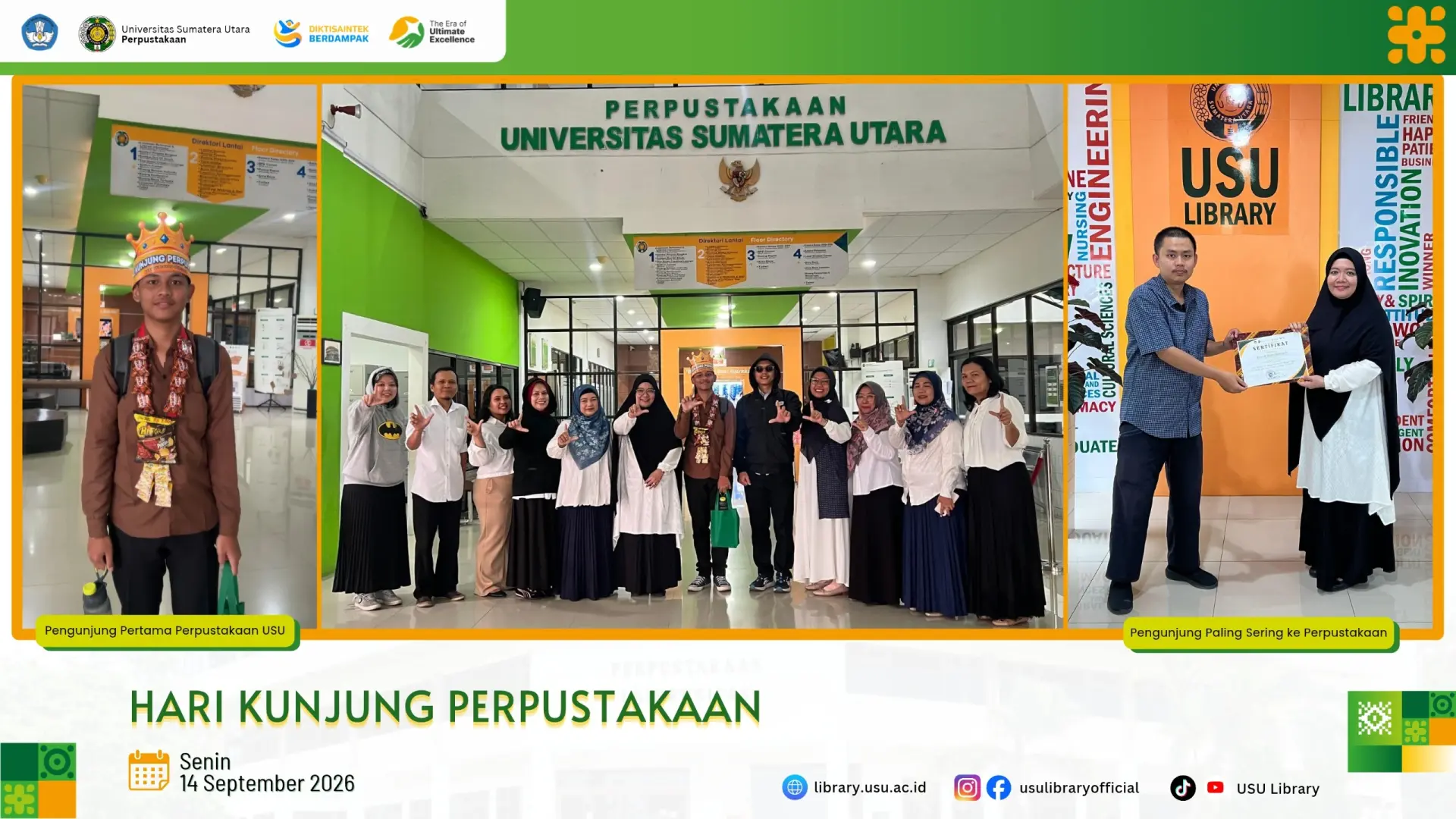 Rayakan Hari Kunjung Perpustakaan 2026, Perpustakaan USU Beri Apresiasi untuk Para Pengunjung Perpustakaan